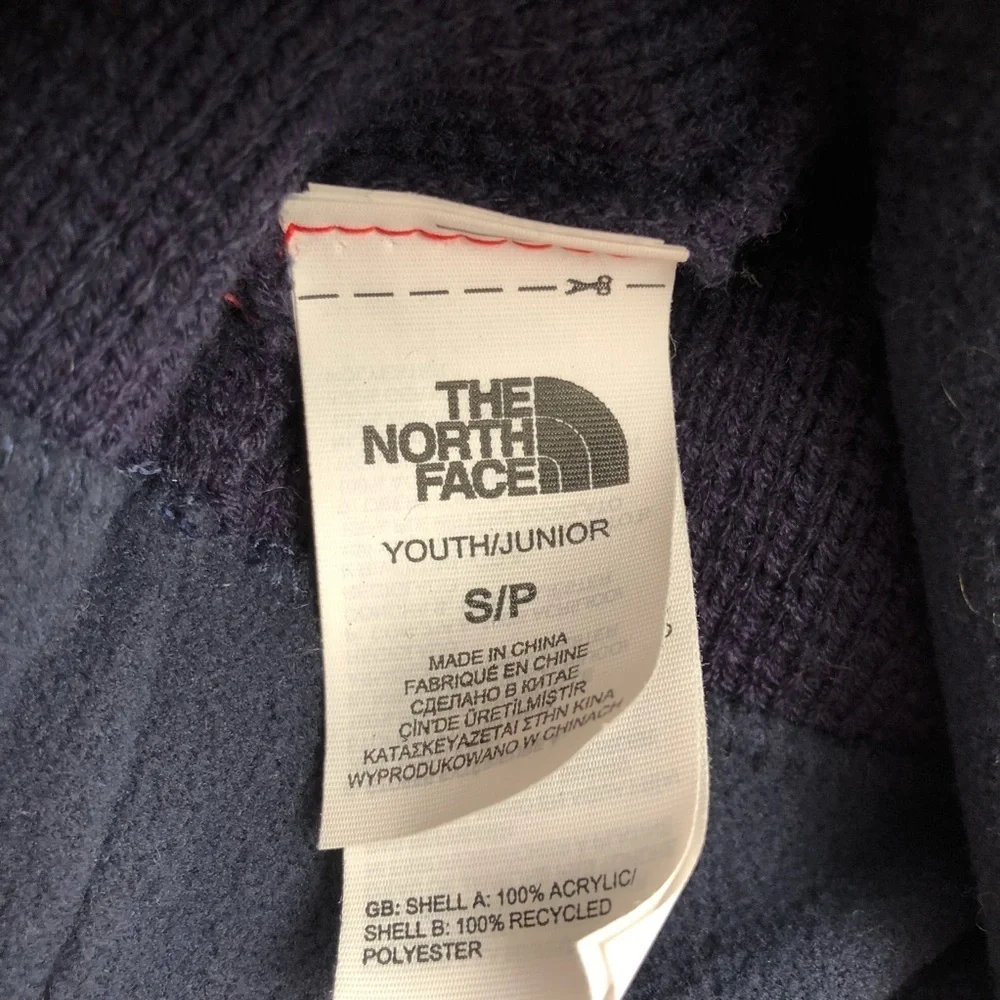 The North Face navy blue youth knit cap hat